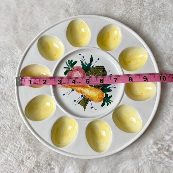 Vintage Italy Hand Painted Egg Plate - Picture 2 of 4